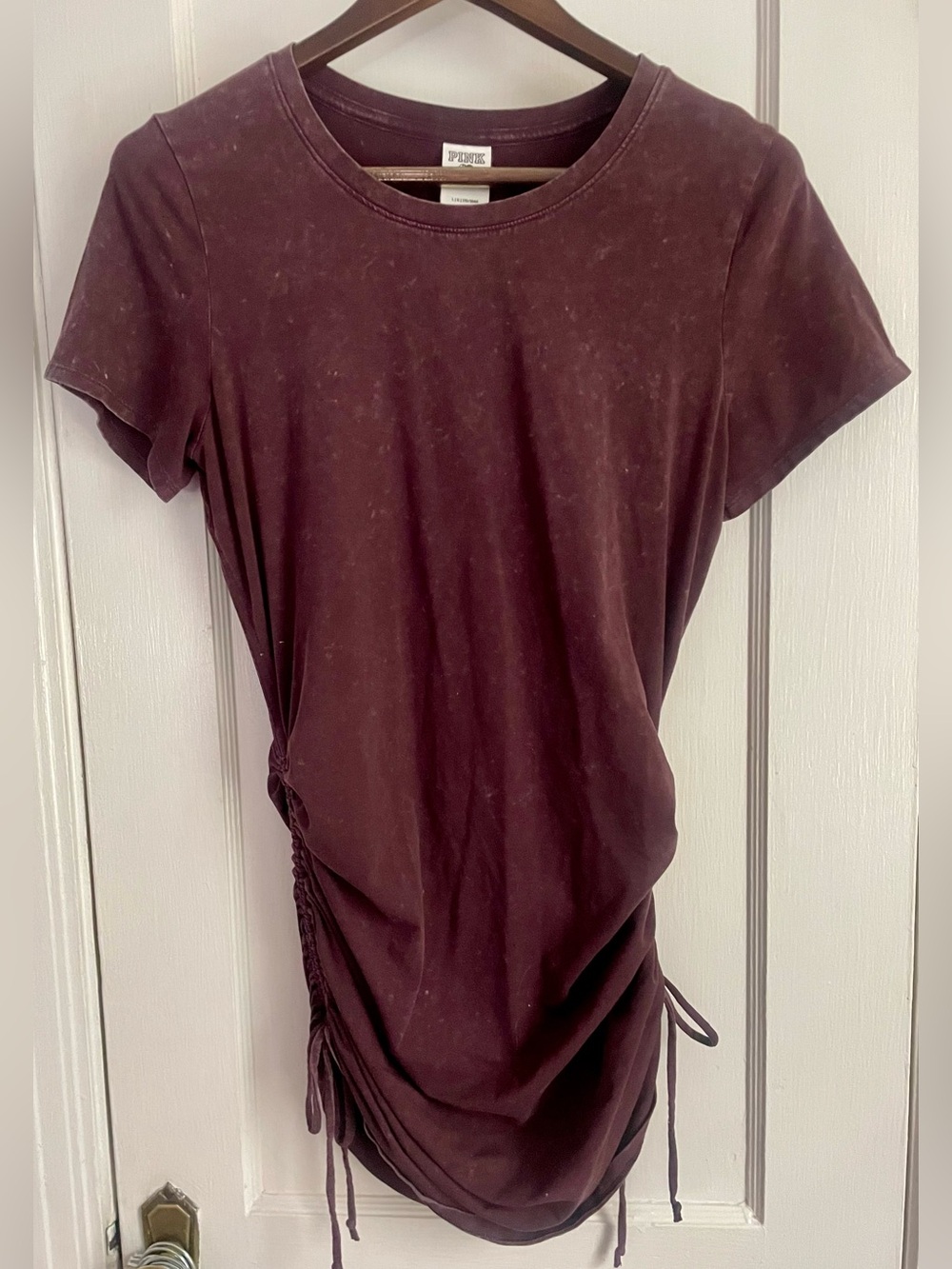 PINK Victoria's Secret Short Sleeve Ruched Side mini T-shirt dress mineral wash